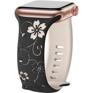 NEW Black Engraved Apple Watch Band